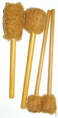 DIY bass drum mallet collection